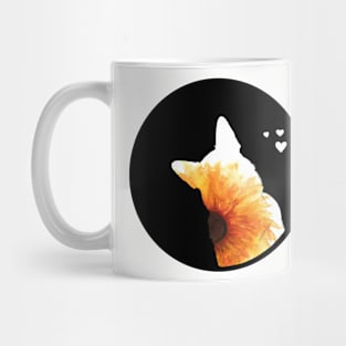 German Shepherd Love - Sunflower Silhouette Mug